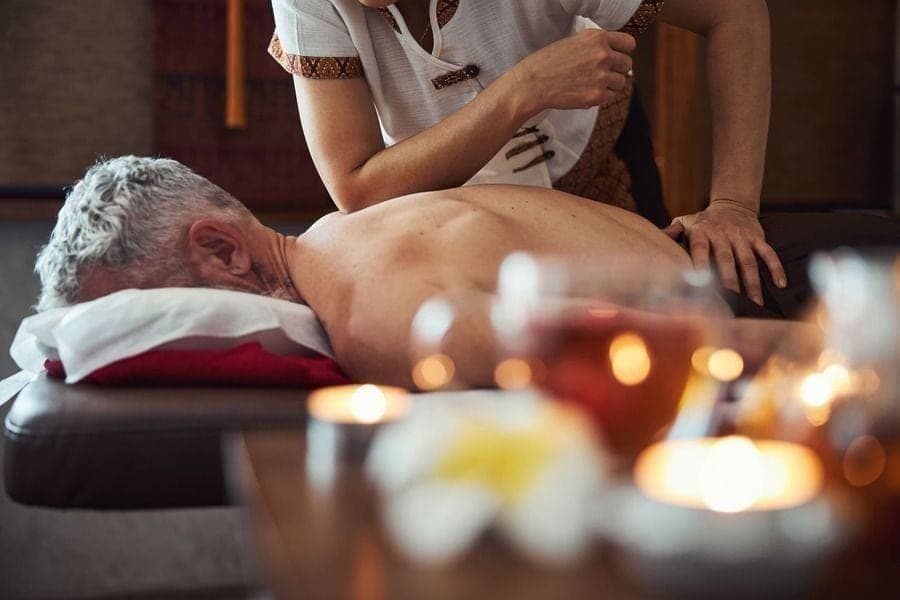 Aroma relaxation massage with soothing oil strokes
